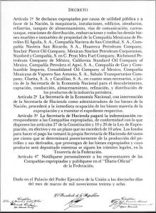 Decreto de expropiación del Petróleo en México, 1938
