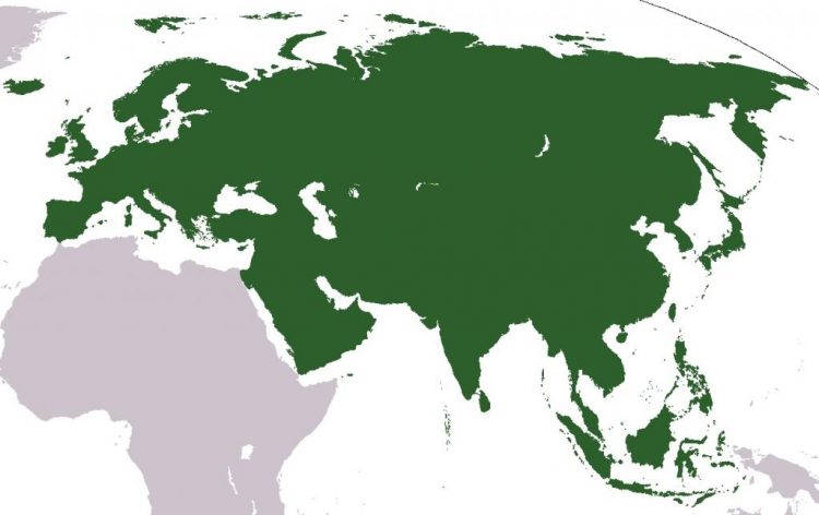 Mapa de Eurasia, Wikipedia.