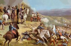 Batallas por la independencia de Quito, Ecuador (Imagen: Oleo sobre la Batalla de Ibarra en 1823)