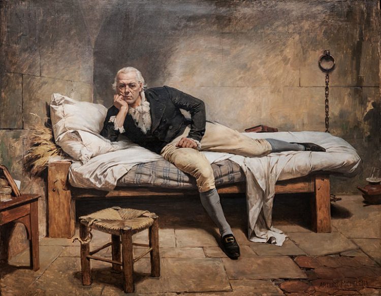 Francisco de Miranda en la prisión de La Carraca (España), por Arturo Michelena. Colección de la Galería de Arte Nacional, Caracas, Venezuela.