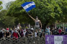 A 68 años de la Masacre del 23 de julio de 1959 en León, estudiantes nicaragüenses protestan en Managua en abril 2018 ante la fuerte represión de las fuerzas de seguridad del gobierno de Daniel Ortega.