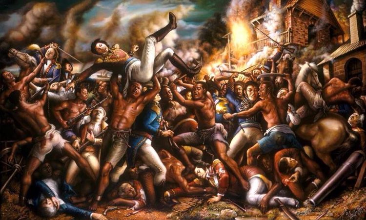La descolonización de América fue un proceso histórico en el que las colonias europeas en el continente americano declararon su independencia y en muchos casos emprendieron una guerra por la independencia (Foto: Representación en óleo de la Revolución haitiana, la primera en América Latina).