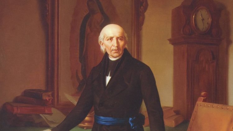 Retrato en óleo del padre Miguel Hidalgo y Costilla, líder de la insurrección mexicana contra la autoridad española.