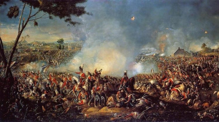 La Batalla de Waterloo, el 18 de junio de 1815, significó la última batalla de Napoleón Bonaparte y el desenlace final de las Guerras napoleónicas. Foto: óleo sobre lienzo por William Sadler.